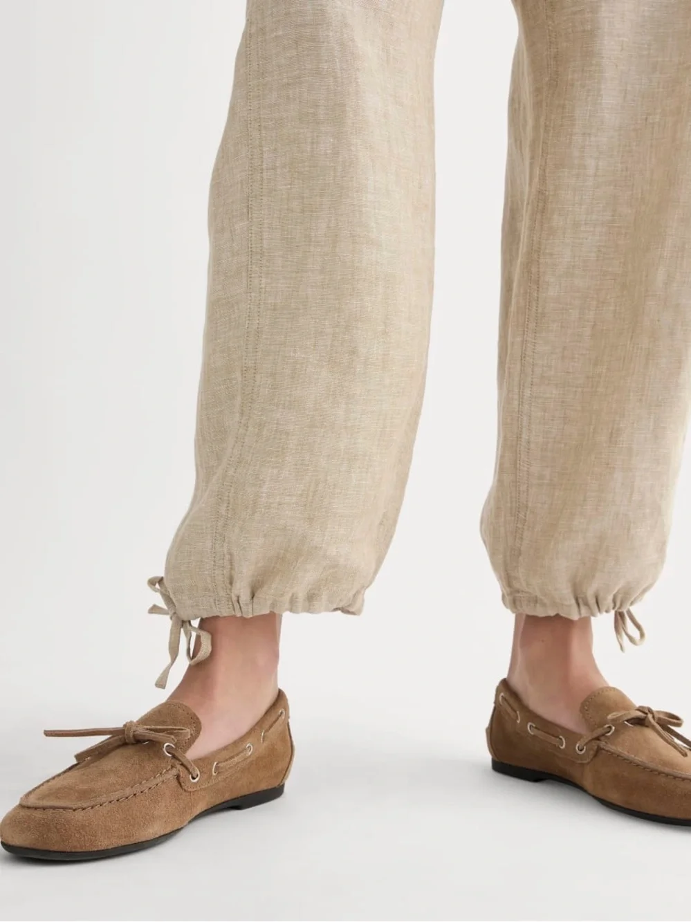 Everlane The Cargo Curve Pant in Linen Cornstalk Chambray Drawstring Size S NWOT